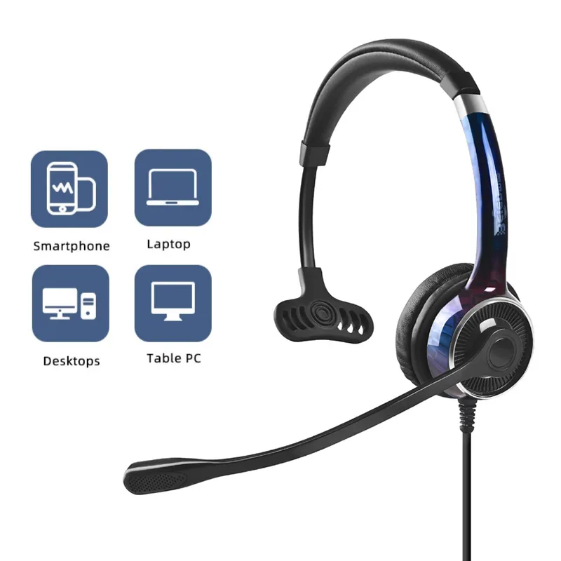 FC21 Wired Headset Noise Cancelling Headphone with Controller Suitable for PC/Phone/Laptop/Home office Earphone of Operator