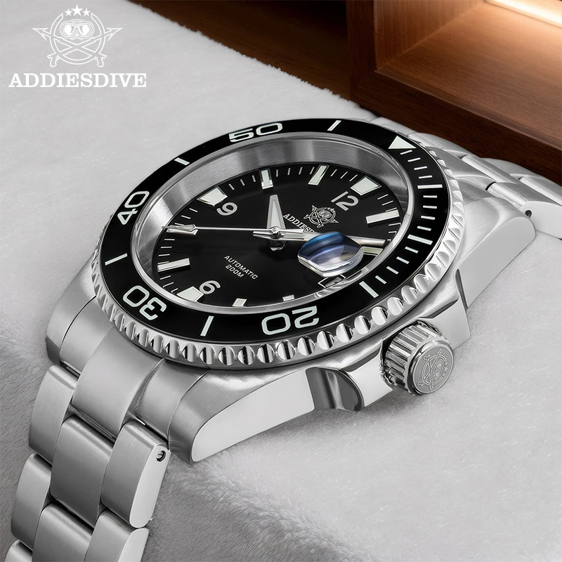รูปสินค้า นาฬิกาดำน้ำผู้ชาย ADDIESDIVE 8215 กระจกแซฟไฟร์ AR เซรามิค BEZEL กันน้ำ 200 เมตร สแตนเลส