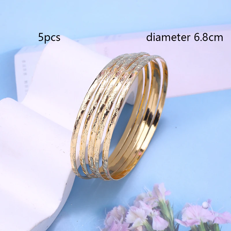 24K Gold Plated Bangle Bracelet Dubai Bridal Wedding Gift Ethiopian Jewelry Arabian Robe Cuff
