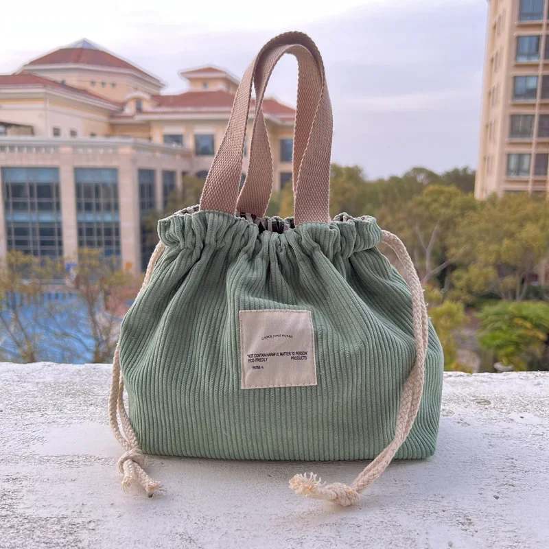 Children Portable Warm Bag Pack Lunch Bag Insulation Package Food Picnic Pouch for Kids Simple Drawstring Organiser Bento