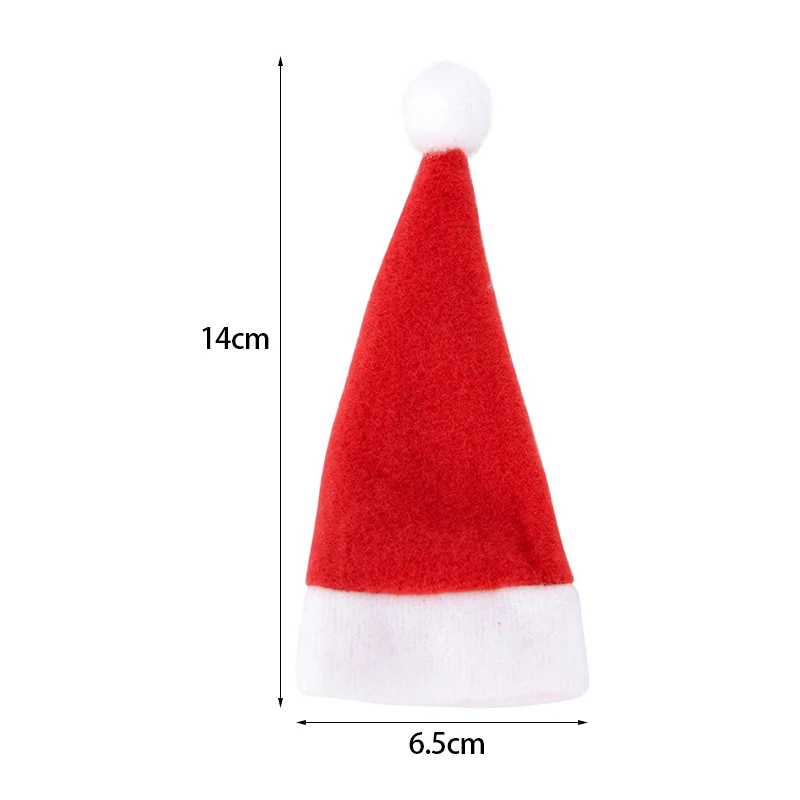 10pc Christmas Cutlery Bag Mini Santa Claus Hat Wine Bottle Caps Knives Forks Pocket Xmas Party Dinner Table Decor New Year