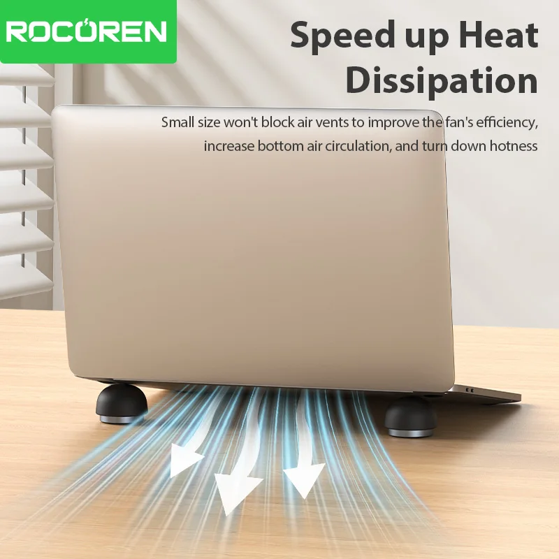 Rocoren Laptop Stand Notebook Accessories Laptop Mushroom Holder Magnetic Mini Cooler Stand for Macbook Pro Air Support Bracket Best Sellers In Phones Accessories