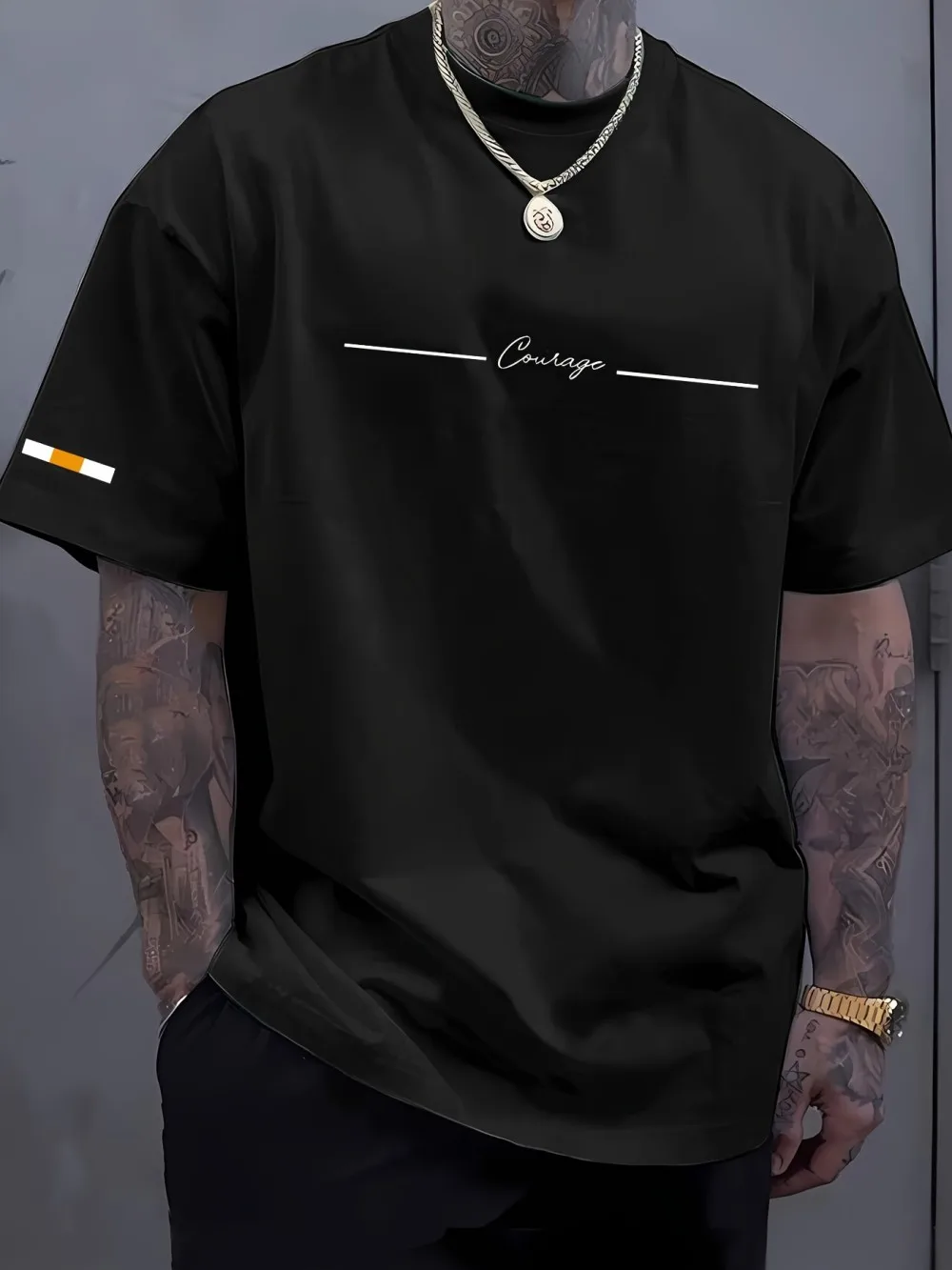 Men's Breathable T-Shirt - Summer Casual Top With Striped Printed Tee Design