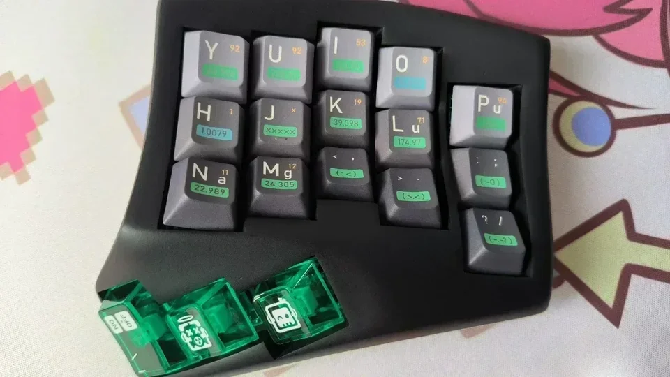 Wk cygnus湾曲スプリットキーボードキット、ワイヤレスデュアルモード