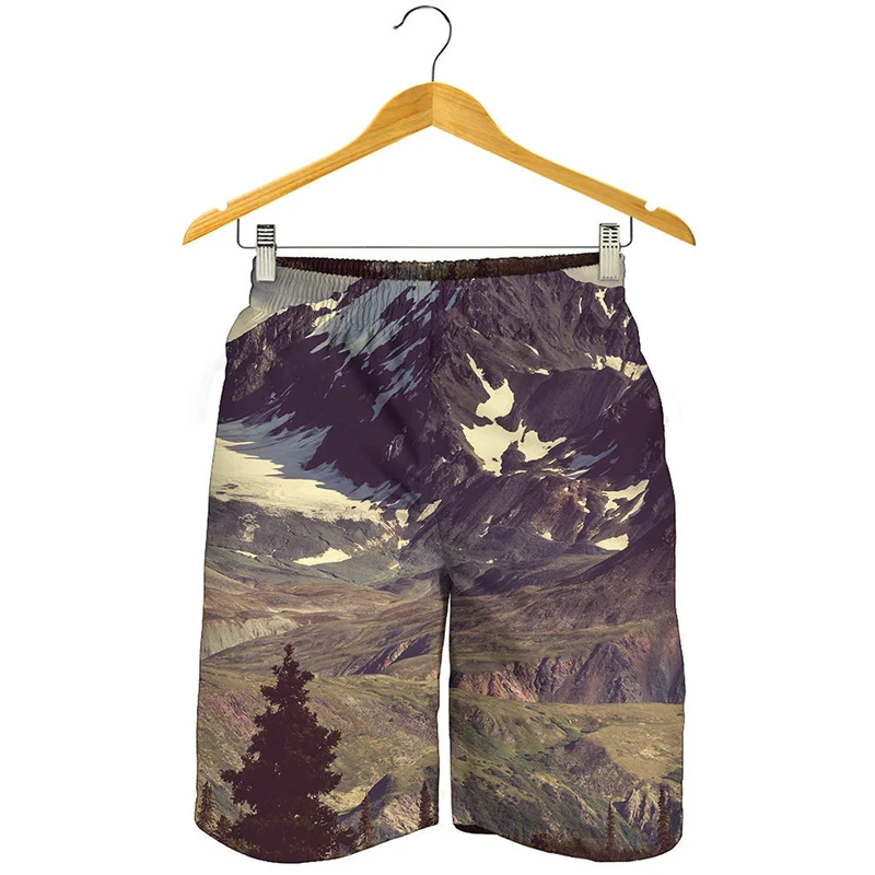 

Scenic Mountains Graphic Short Pants Men 3D Printed Natural Scenery Beach Shorts Summer Swim Trunks Cool Surf Board Shorts