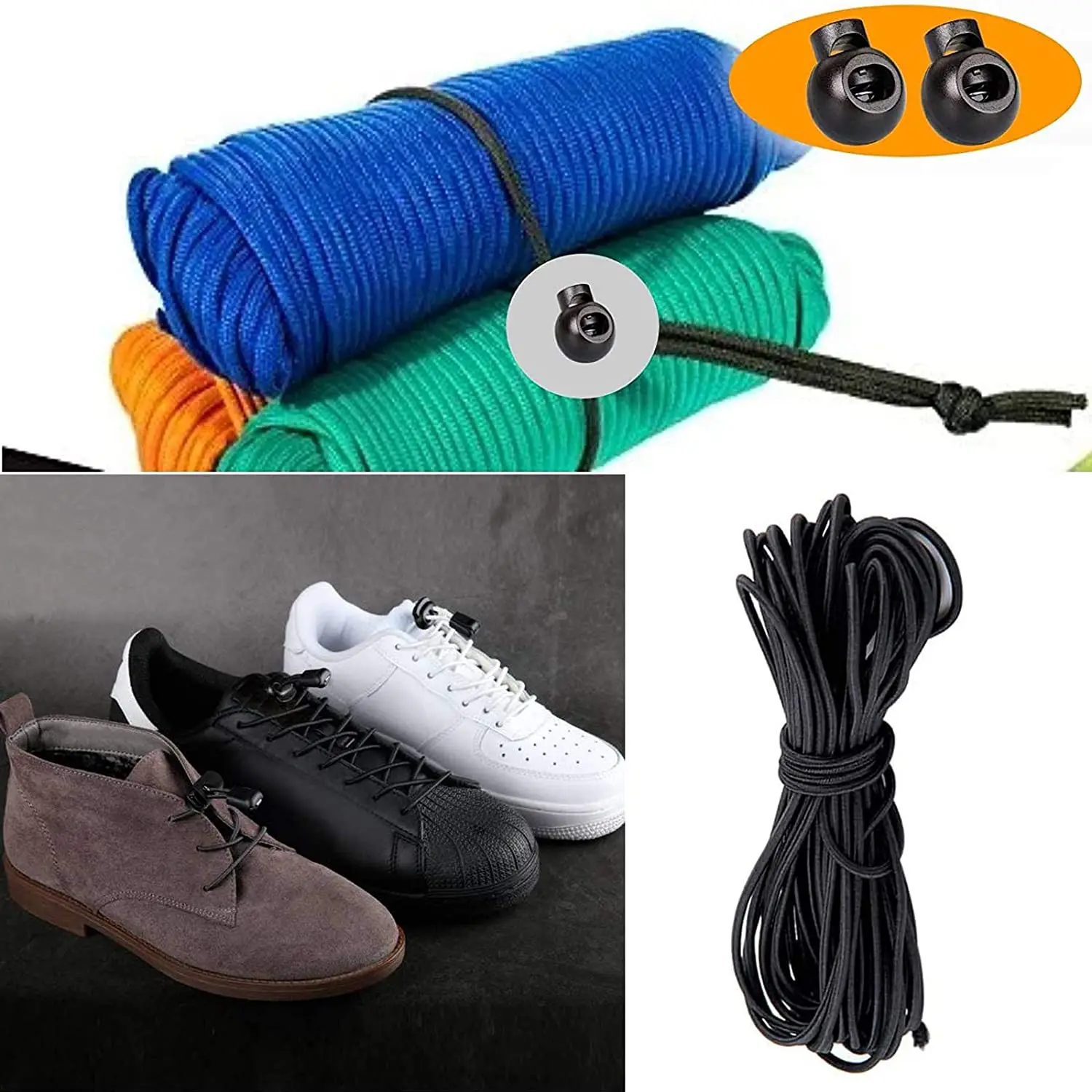 10 pezzi di chiusure per cavi in plastica, fermacorda a molla, clip per cordino con coulisse, paracord, lacci per scarpe, sostuzione di abbigliamento, artigianato fai da te  15
