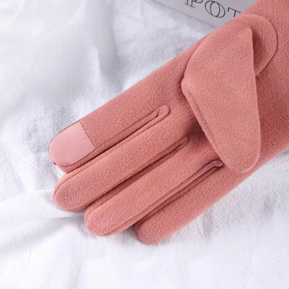 

Fine Furry 1 Pair Stylish Water Resistant Bright Color Gloves Winter Women Gloves Waterproof for Outdoor