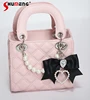 Japanese Girl Cute Handmade Pink Shoulder Bag 2023 Fall New Mine Mass-Produced Sweet Cool Bow Love Rhinestones Handbag for Women 1