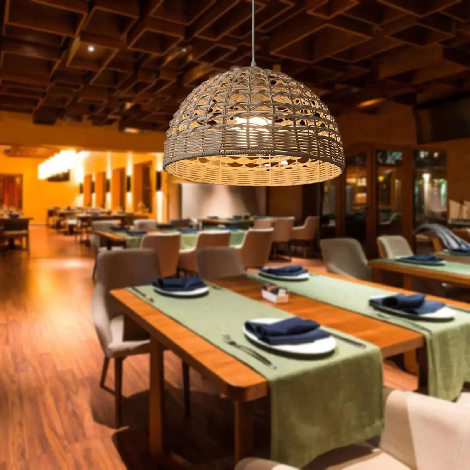 Woven Rattan Pendant Lantern 3