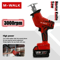 מסור רקופרוקטיבי אלחוטי M-WALK 18V מהירות מתכווננת מסור חשמלי לחיתוך עץ מתכת צינור כלי עבודה עבור סוללת Milwaukee 18V Pin 2