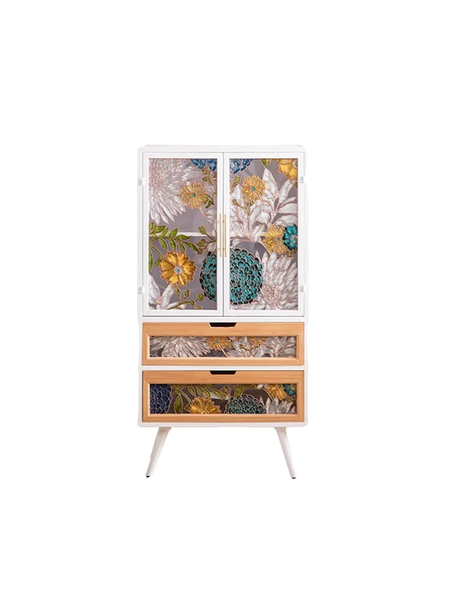 

American retro porch painted glass enamel closet art creative locker