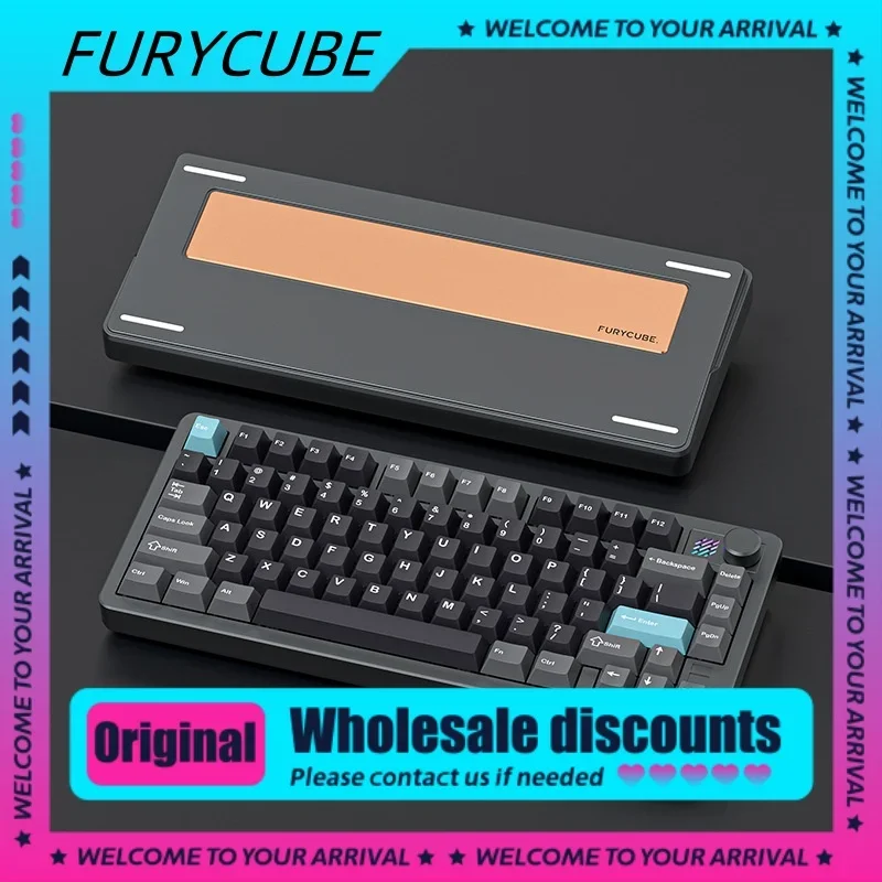 

Furycube F75 Space Gray Wireless Aluminum Mechanical Keyboard Bluetooth 2.4g Gaming Wired Keyboard Rgb Hotswap Gaming Keyboard
