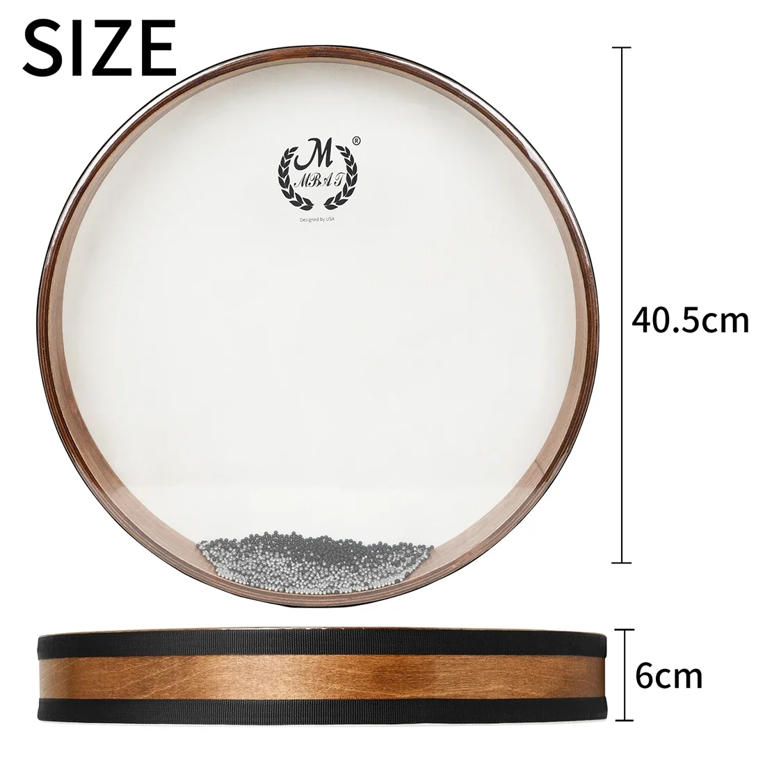 Tambourine Waves Sound Ocean Hand Drum Orff Percussion Instrument Wave Bead Ocean Drums for Children Gifts 16/18/20/22 Inch