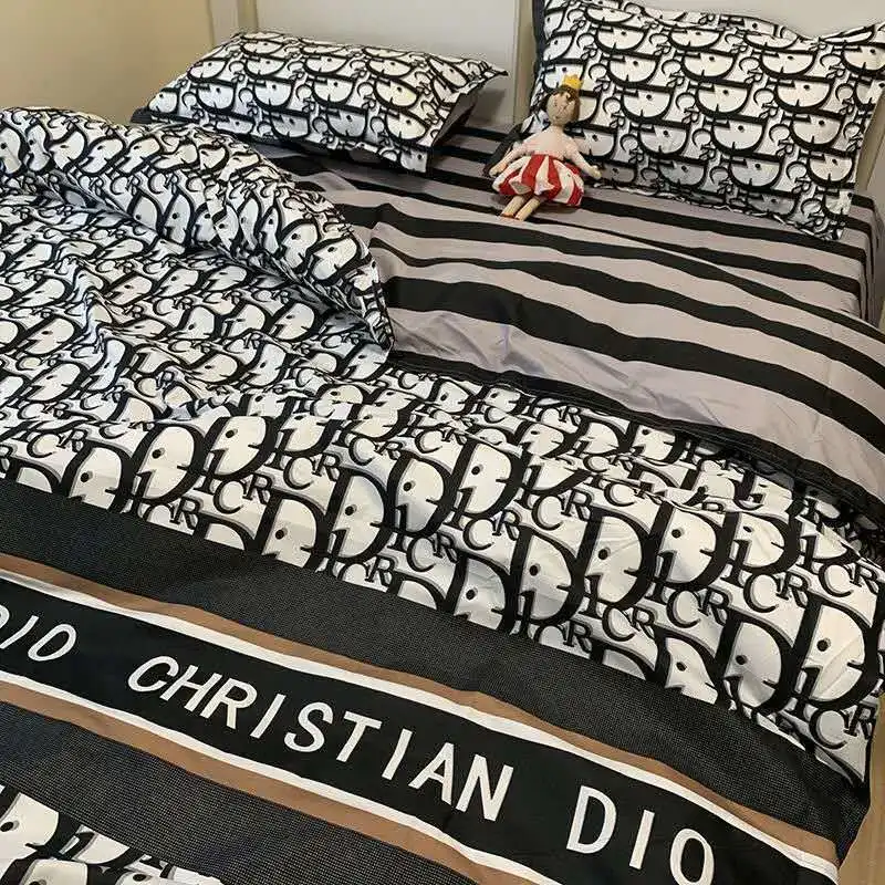 Ins Black And White Checked Bedding Set Grey Sheet Quilt Cover Single Double Full Queen Size With Pillowcases For Adults duvet cover set