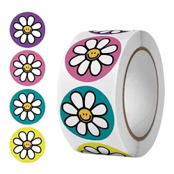 Vibrant Cartoon Flower Stickers - 1-Inch Reward Labels for DIY Projects & Gift Wrapping (Flower-500pcs)