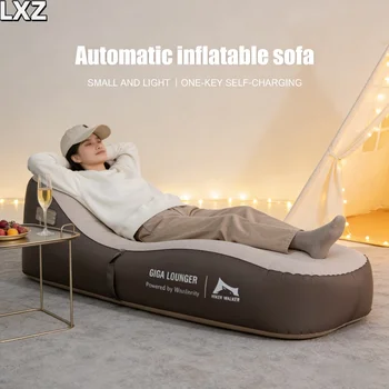 Poltrona Gonfiabile Automatica One-Click, Divano Gonfiabile Leggero da Viaggio - Ricaricabile USB, Divano Letto per Campeggio all'Aperto