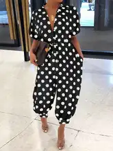 

Celmia Street Short Sleeve Jumpsuits Fashion Celebrities Polka Dot Loose Harem Pant Overalls 2022 Summer Women Casual Rompers