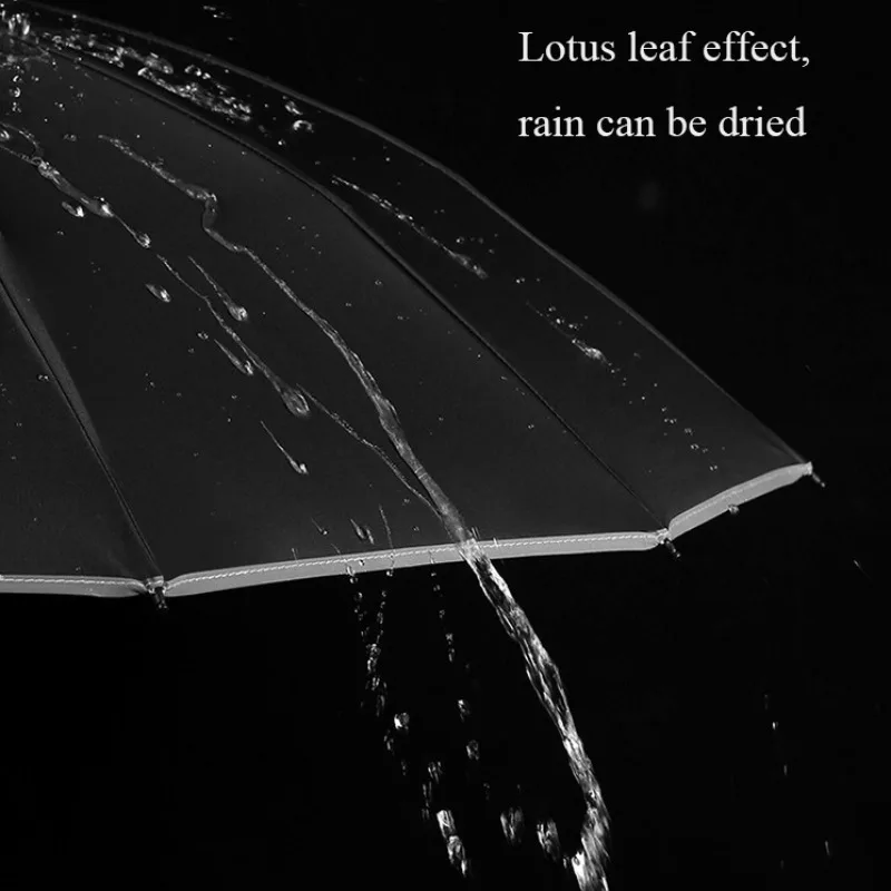 10K Double Bones Reverse Fully-Automatic Umbrella Men Women Large Windproof Reflective Stripe Umbrella Sunny and Rainy