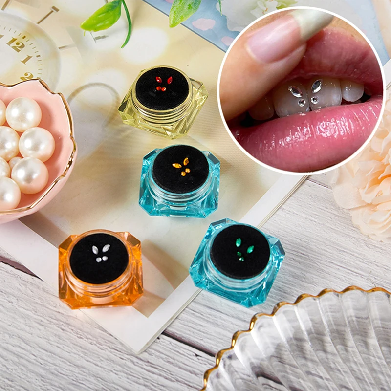 

4Pcs/box Dental Tooth Gems Crystal Diamond Ornament Various Shapes Color Teeth Jewelry Denture Acrylic Teeth Decoration