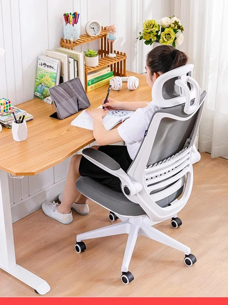 

Ergonomic Mobile Office Chair Mesh Nylon Leg Computer Office Chair Study Living Room Vanity Silla Gamer Office Furniture Girl