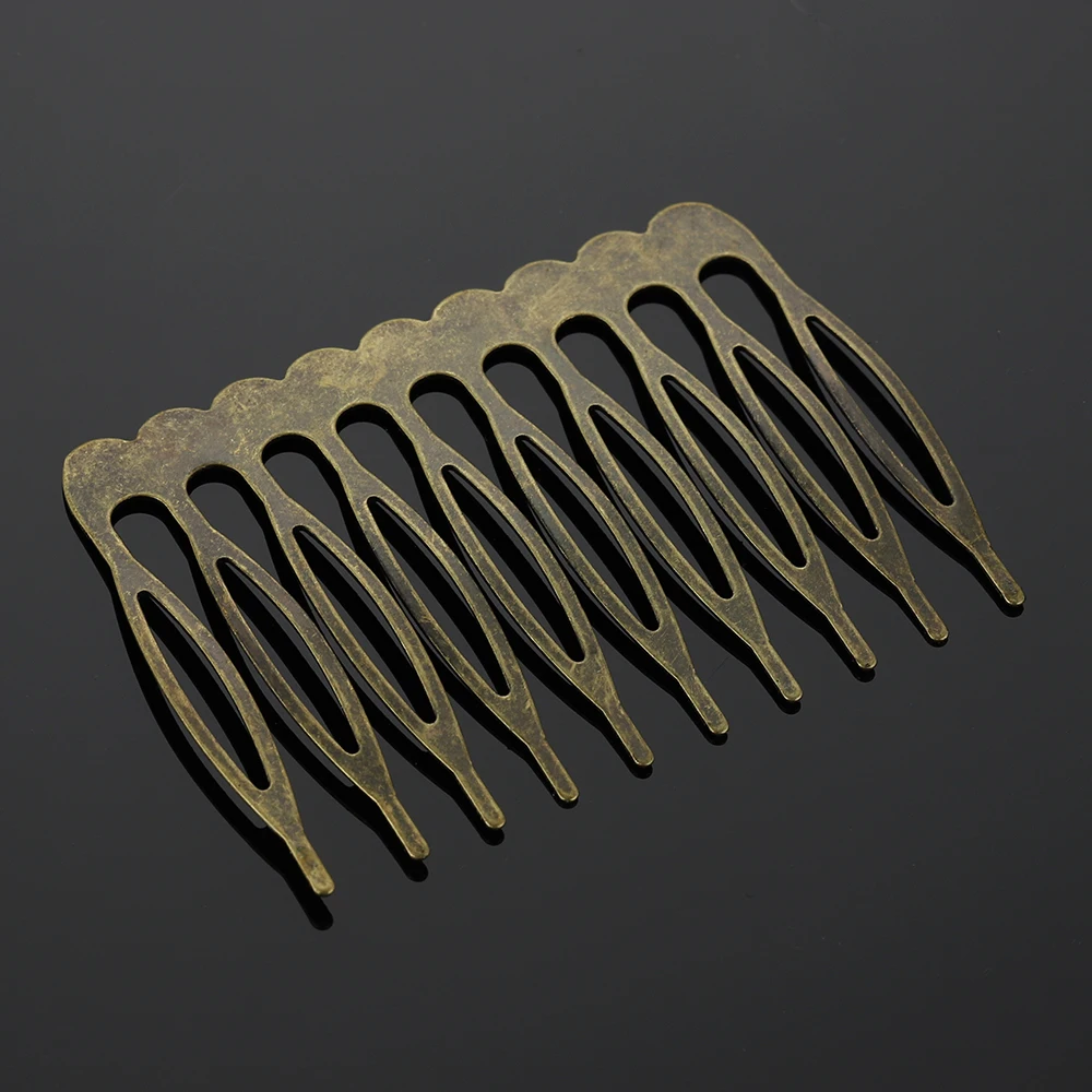 10 Stück 5-Zahn-Kammbasis, Goldbronze, Haarspange, DIY-Schmuck, Hochzeit, Braut, Haarschmuck, handgefertigt, praktisch – Detail 3