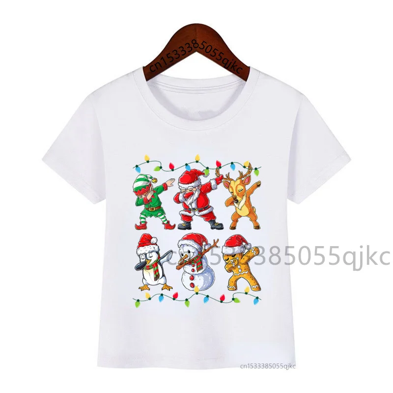 thumbnail image 1 of Camiseta de Papá Noel con luces navideñas a juego para toda la familia, ropa de regalo de Navidad, camiseta para niños, camiseta de fiesta para niñas, atuendo para niños, 1 of 5