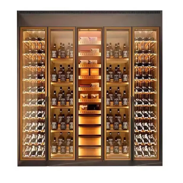 Competitive Price Stainless Steel Living Room Wine Cabinet Display Luxury Wine Storage Cabinet Home bar