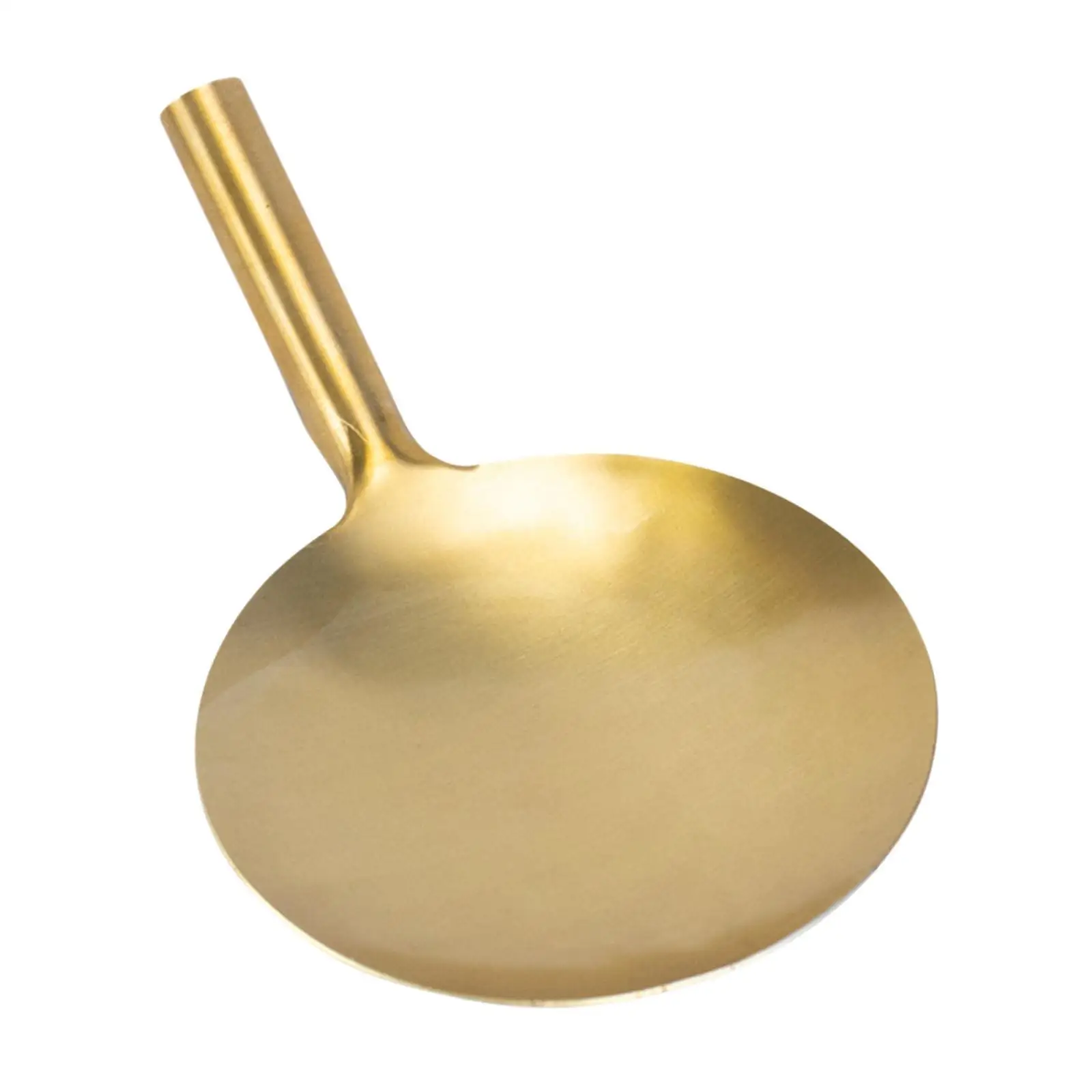 Tofu Scoop with Handle Brass Kitchen Utensil Restaurant Oil Skimming Ladle Tofu Brain Spoon Rice Spatula Jelly Scoop
