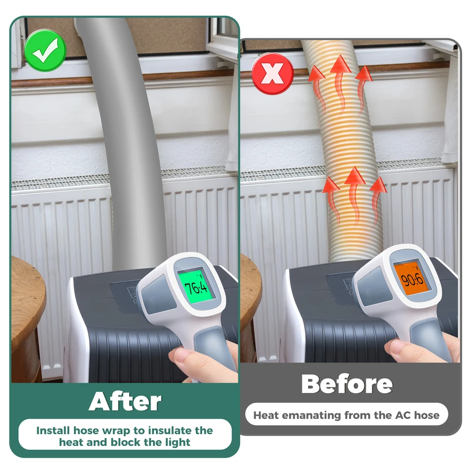 Manchon D'Isolation Pour Tuyau D'Évacuation De Climatisation, Gaine Isolante Pour Tuyau De Climatiseur Couverture Antipoussiere Pour Conduits Et Tubes Devacuation Maison Bureau Hotel 88427966