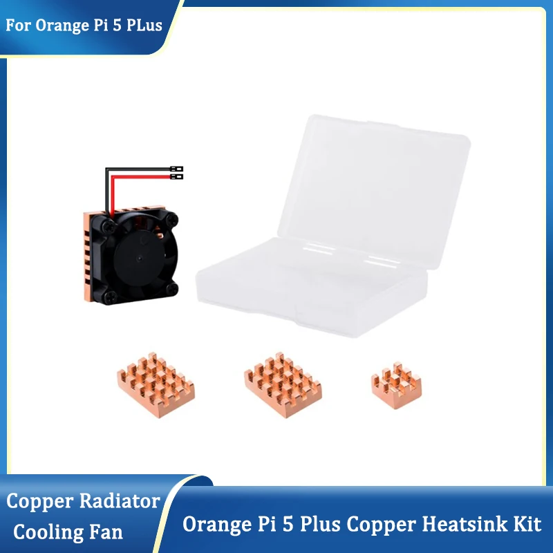 

Orange Pi 5 Plus Copper Radiator Kit with Fan Orange Pi 5 Plus Radiator Box