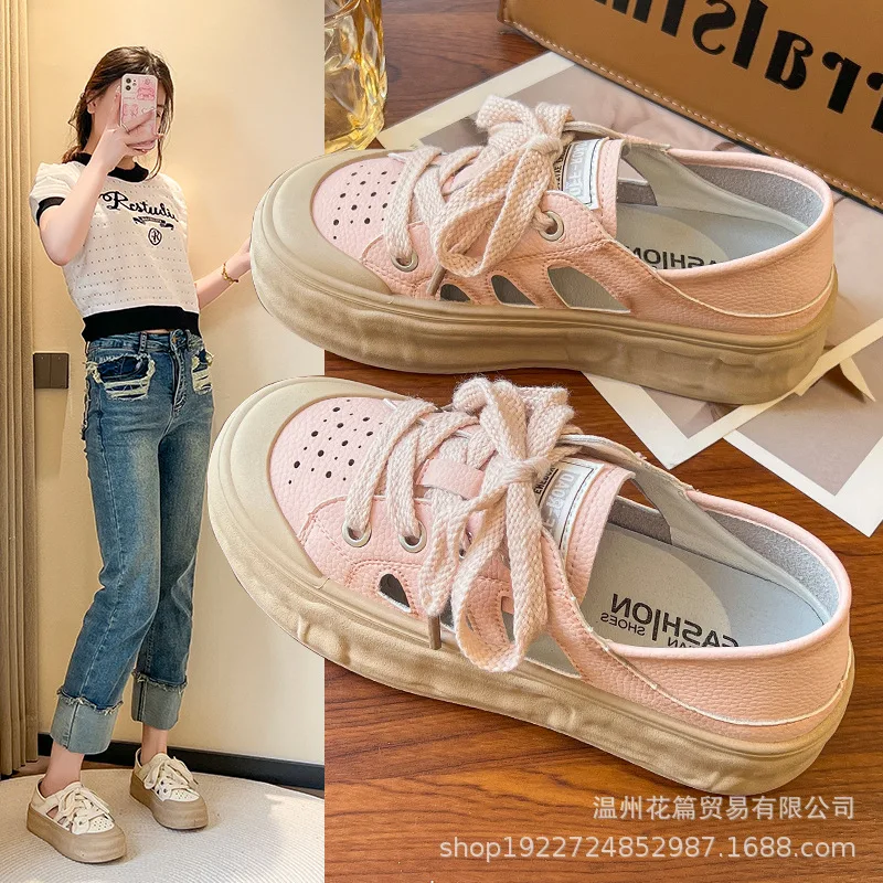 

Perforated and Breathable Small White Shoes for Women's Shoes, New and Versatile Summer 2023, New Casual Thick Sole Shoes