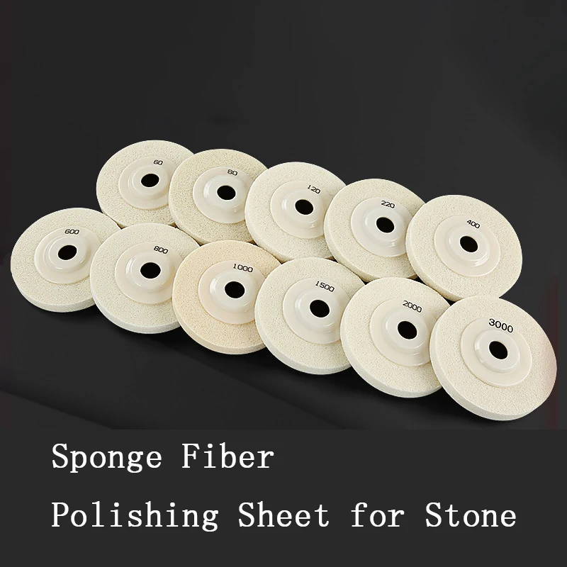 

4 Inch Sponge Fiber Polishing Wheels Buffing Pads Angle Grinder Accessories Grinding Disc for Granite Marble Quartz Stone