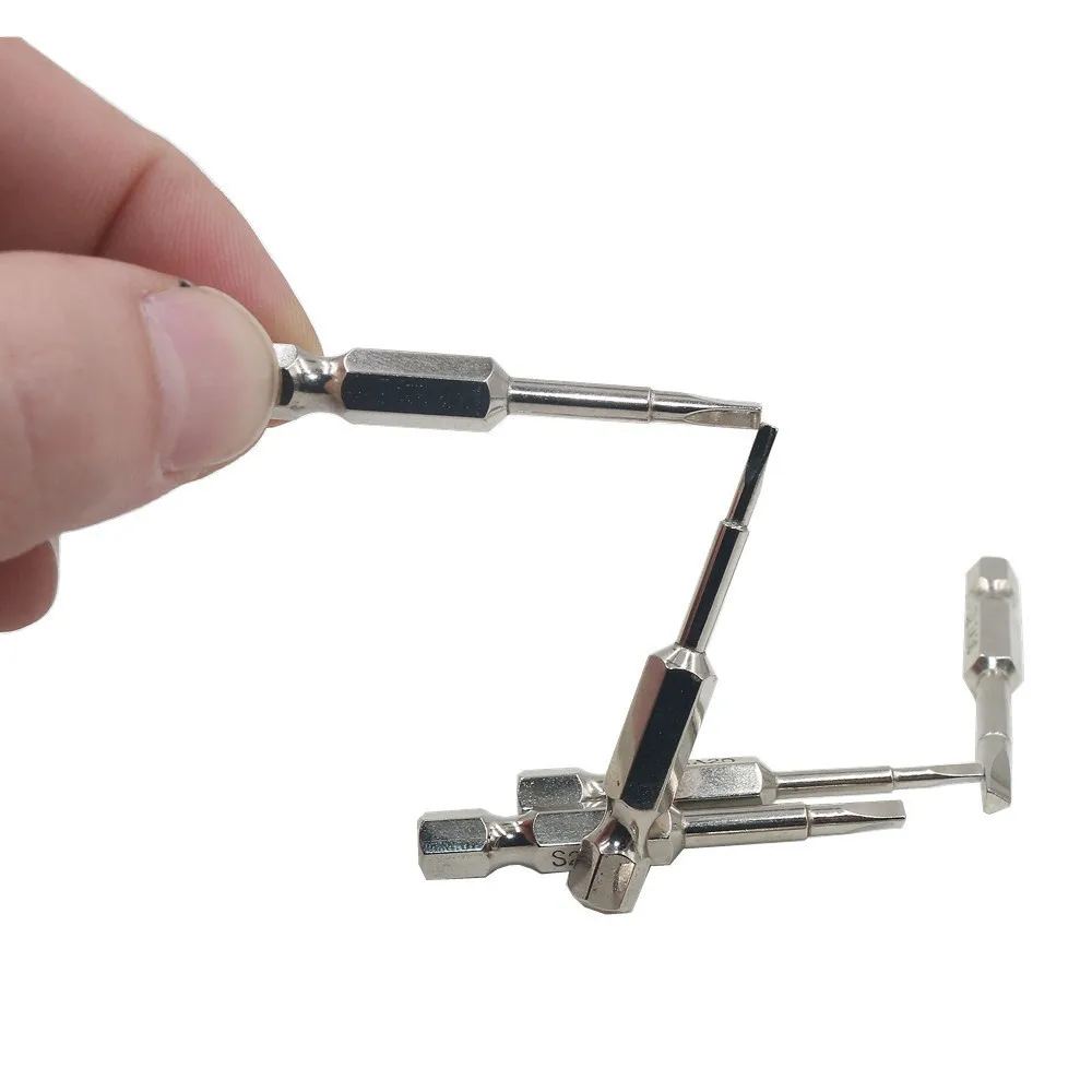 

1/4\" Hex Shank Alloy 50mm Tool Heavy Duty Alloy Steel Magnetic Triangle Head Screwdriver Bits Set of 5 50mm Length