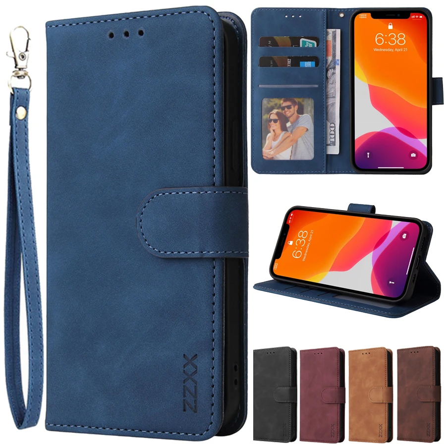 iphone 11 card case Wallet Magnetic Flip Leather With/Lanyard Case For iPhone SE 2022 13 Pro Max 12 Pro Max 11 Pro Max X XS XR XS Max 8 7 6 6S Plus iphone 11 wallet case