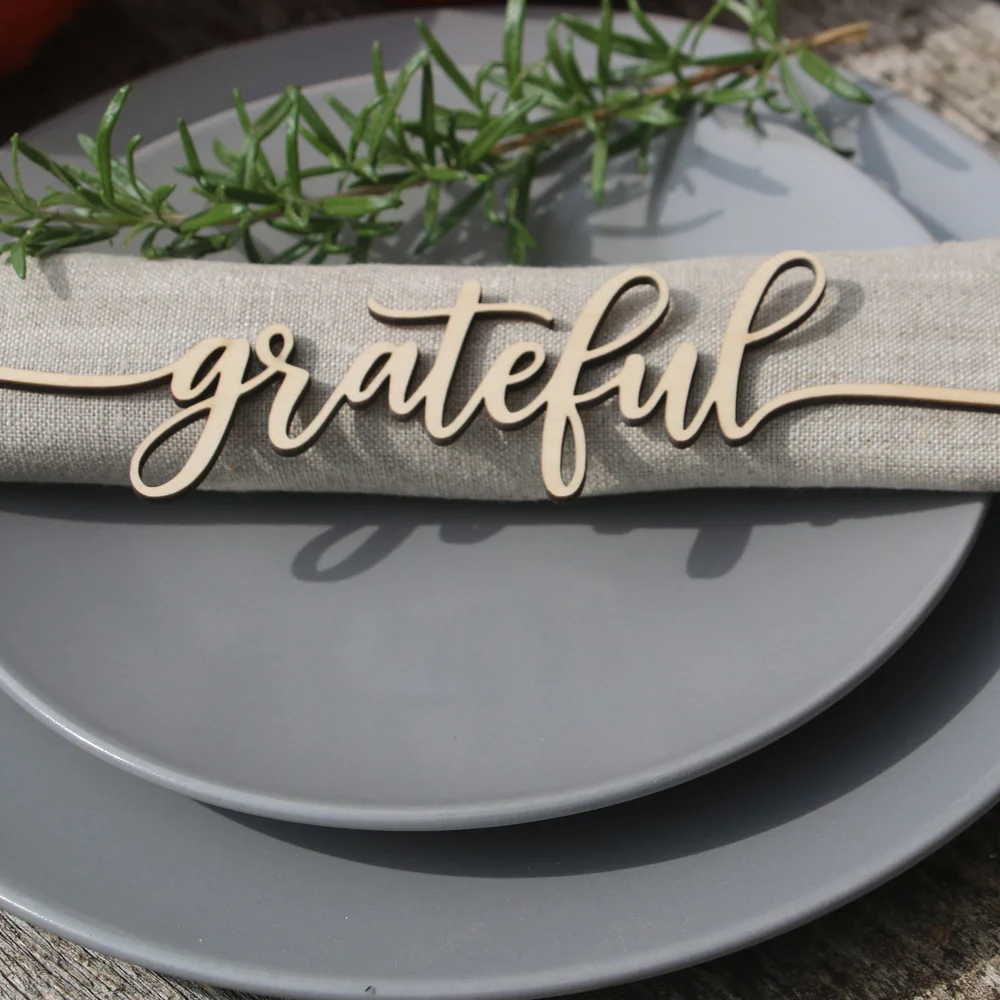 Custom Thanksgiving place card Thanksgiving table decor Thanksgiving Place Setting Grateful Thankful Blessed Place Cards