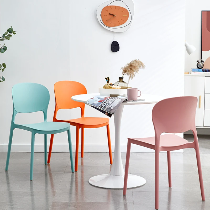 

Fashion Dining Chairs Thickened Plastic Kitchen Chair Stack Storage Living Room Furniture Safety Load-bearing Computer Chair