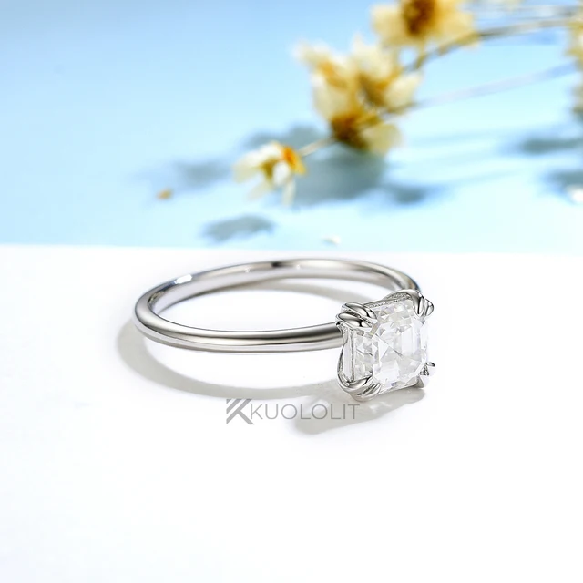 Customized Engagement Ring In Solid 14K White Gold CT