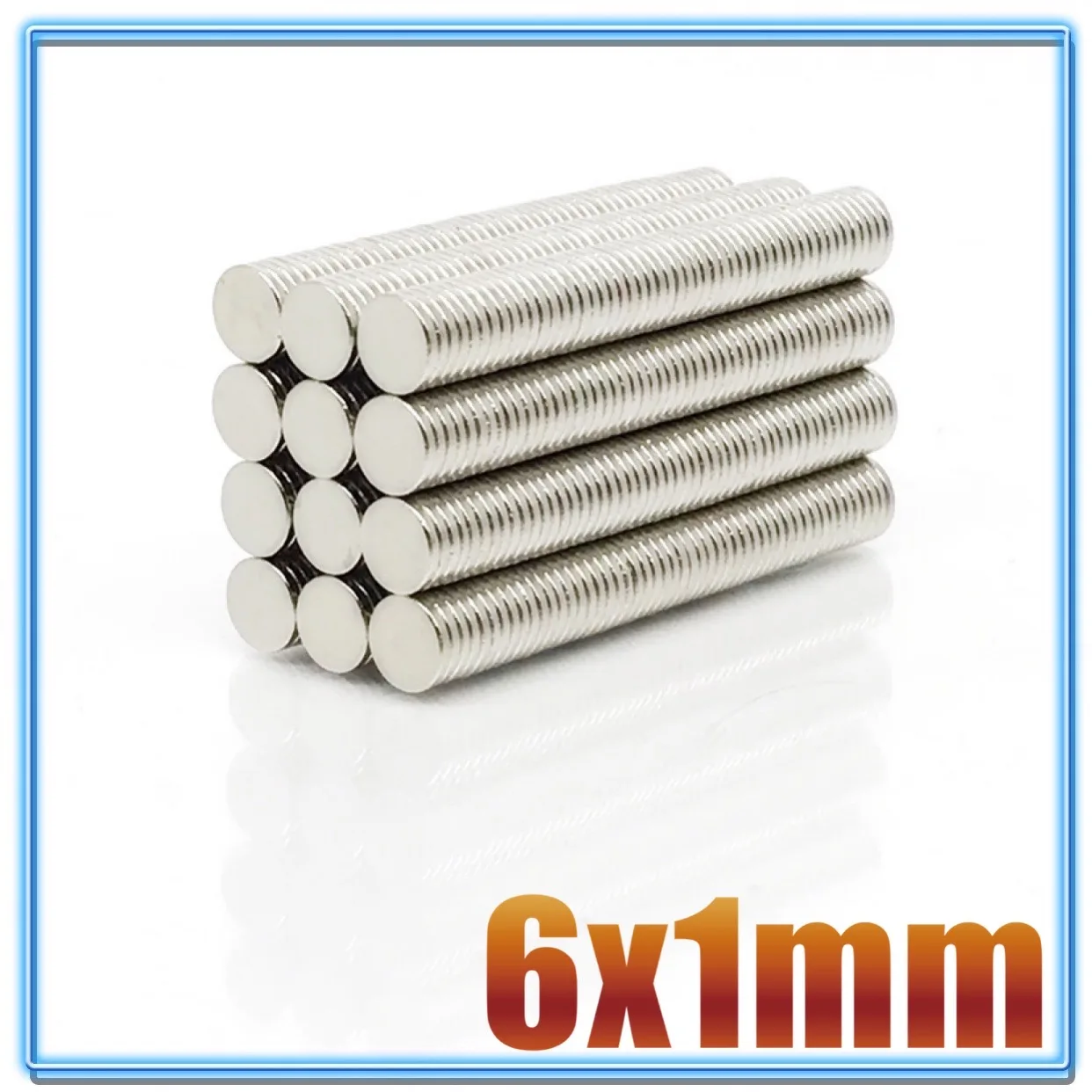 6x1 mm thin neodymium strong magnets 20~5000pcs