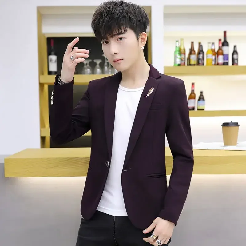 thumbnail image 1 of Trajes y blazers de gran tamaño para hombre, abrigos negros de talla grande, chaquetas de fiesta para hombre, ropa clásica de primavera de alta calidad, estilo coreano, 1 of 5