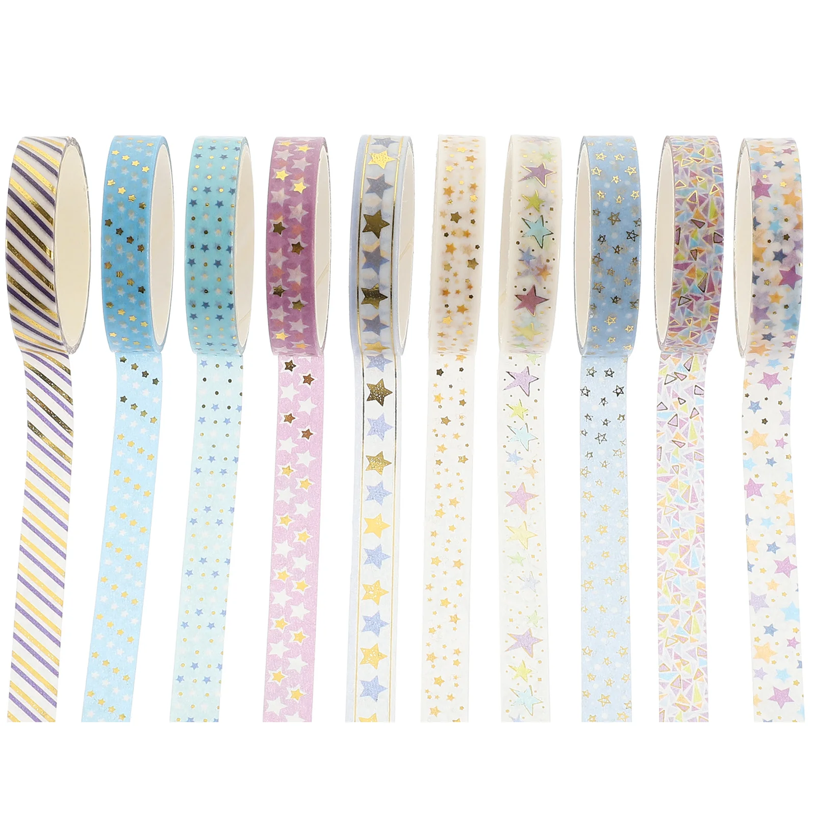 

10 Rolls Hot Stamping Washi Tape Adhesive Decorative Tapes Paper Scrapbook Supplies