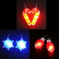 ANGELADY Glow in the Dark Dangle Earrings Christmas Tree Pendant Jewelry Party Novelty LED Light Up Flashing Earrings 1