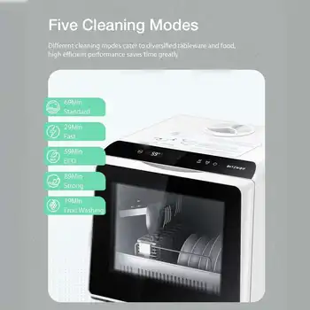 BH-CDW1 Smart Table Dishwasher Mini Compact Table Dish Washer for Home Kitchen Washing Tableware High Temperature Sterilization 3