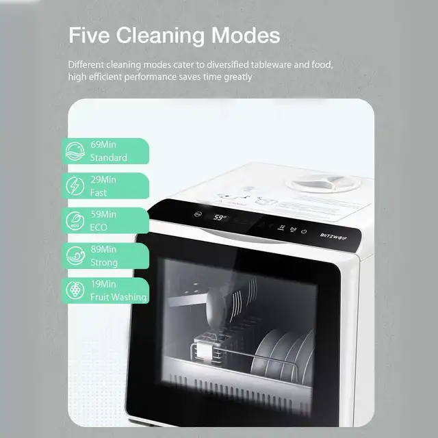 BH-CDW1 Smart Table Dishwasher Mini Compact Table Dish Washer for Home ...