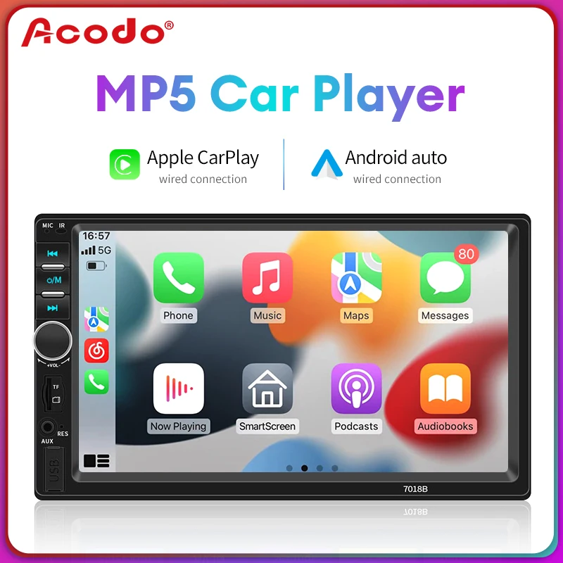Car Radio Multimedia Player 2din Stereo 7inch Wired Carplay Radio Touch Screen Bluetooth USB TF FM Radio MP5 Player