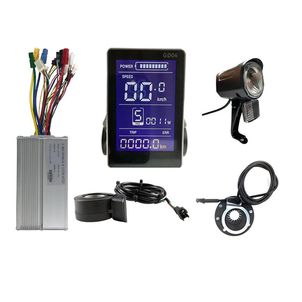 

Durable Practical Controller Kits E-Bike GD06 Head Lights LCD Display PAS Plastic+Metal Replacement Throttle 1000W