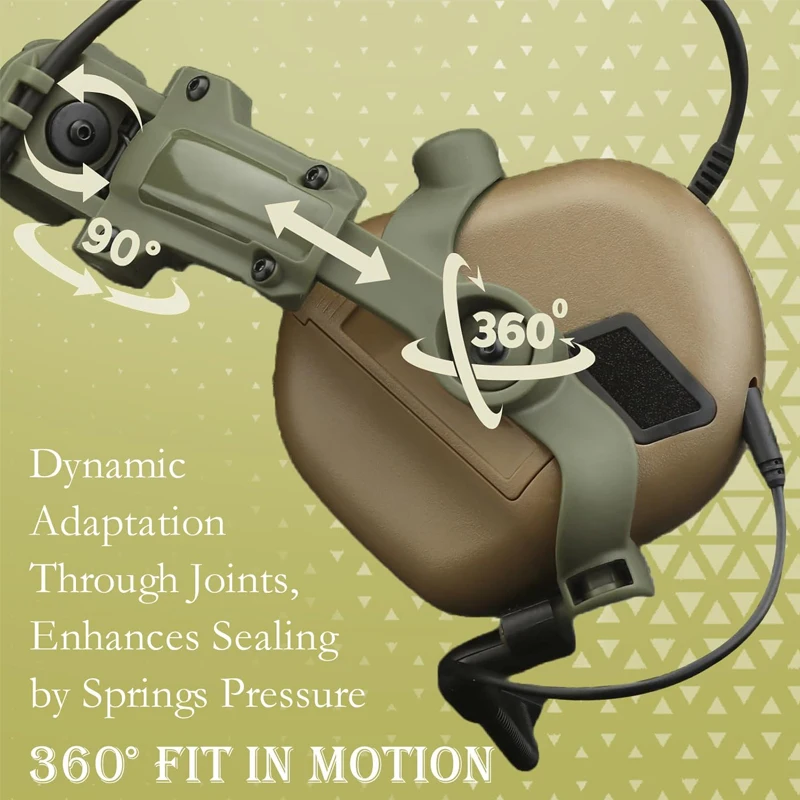 360 Degree Rotating Tactical Headphone Rail Mount for Earmor Headset on Team Wen