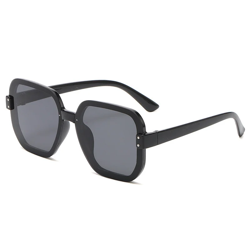 Trend Personality Gradient Ocean Piece Sunglasses Rice Nails Large Frame Sunshade Glasses Rimless Casual Sunglasses_voghion.com