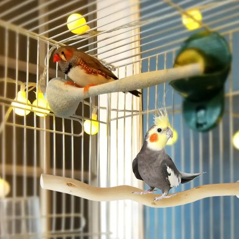 Bird Perch Toys Parrot Wooden Molar Cage Stand Stick Natural Wood Bird Accessories for Lovebirds Medium Parrots Budgies 2