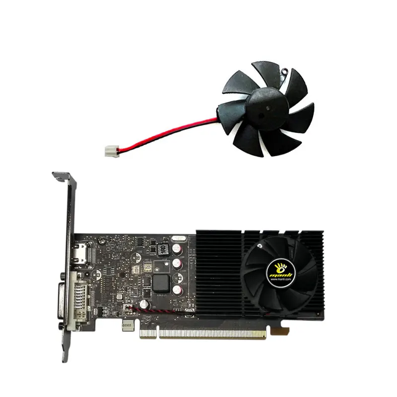 1 вентилятор 46 мм, 2 контакта, Новый сменный вентилятор для видеокарты LEADTEK MANLI GeForce GT1030 OC