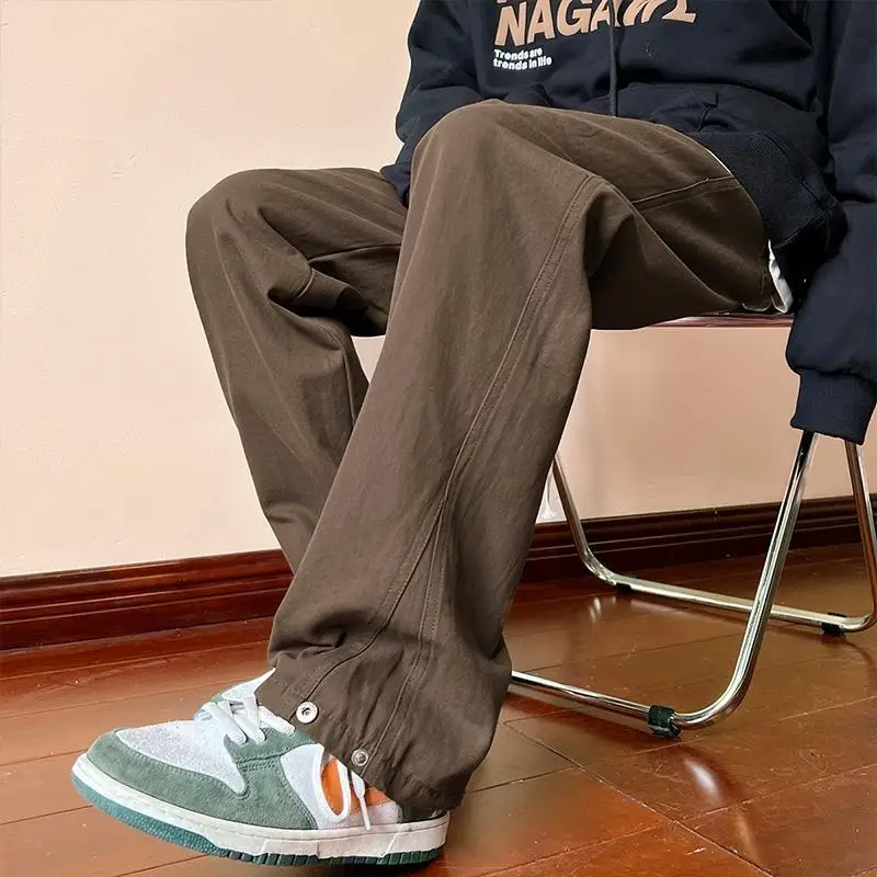 

American Spring and Autumn Season Men and Women Retro Loose Legged Couple Hip Hop Casual Handsome Street Straight Leg Pants y2k